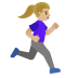 woman running facing right, medium-light skin tone